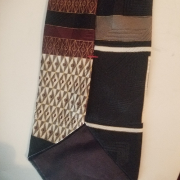 Vintage Gianfranco RUFFINI Made in Italy Black & Tan Tie - Picture 5 of 6
